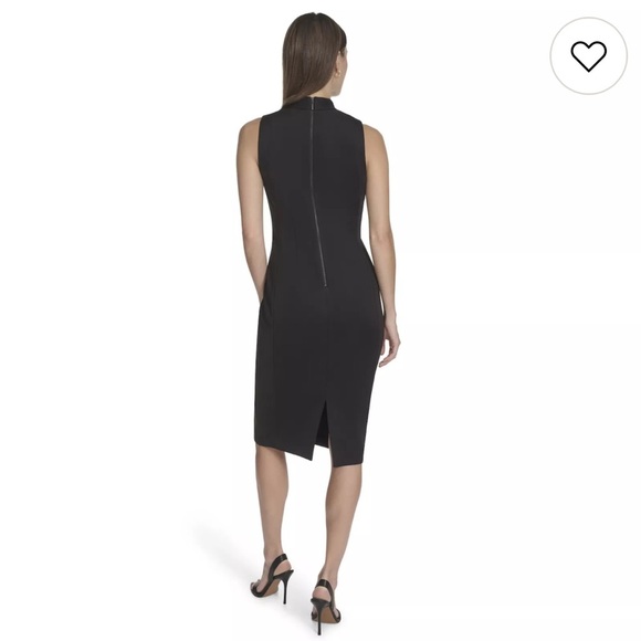 Andrew Marc Black V-Neck Midi Dress - Picture 9 of 10